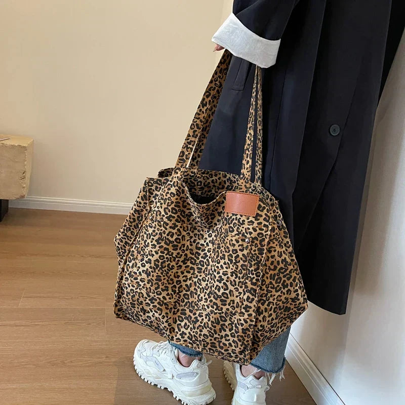 Borsa Tote Leopardata Multicolore Donna — Savannah, immagine 2