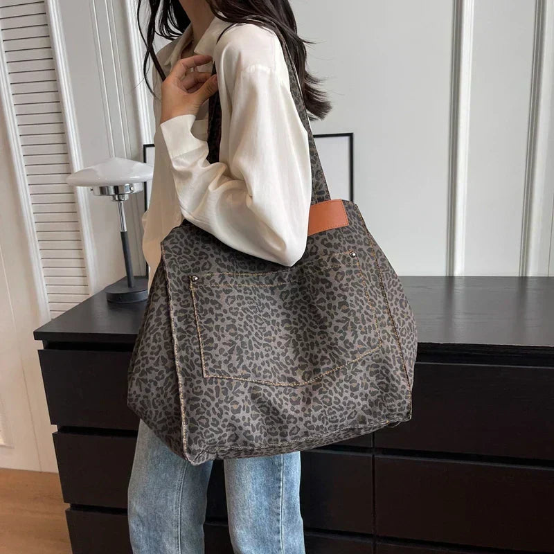 Borsa Tote Leopardata Multicolore Donna — Savannah, immagine 5